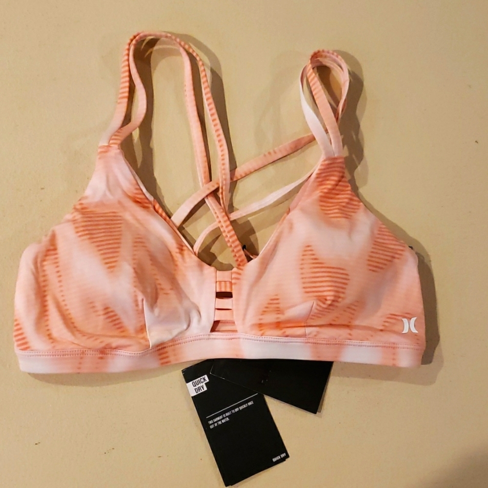 NWT Hurley Pink Bikini Top - Small